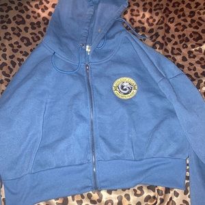 Blue crop top sweater